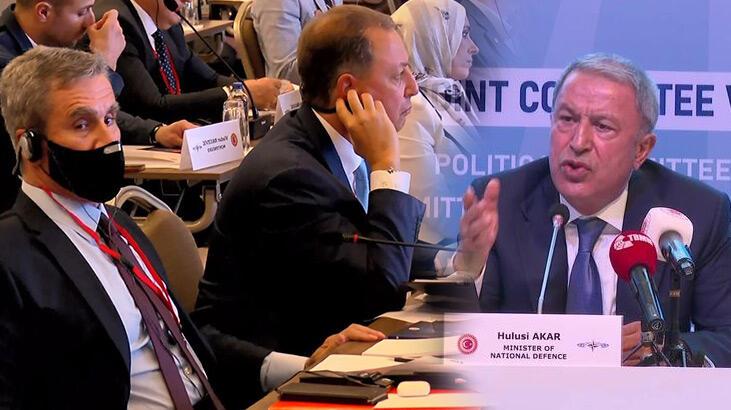 NATO toplantısında gerilim! Bakan Akar'dan Yunan parlamentere tepki
